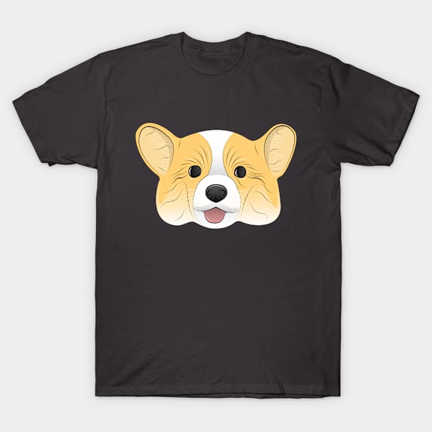 cute corgi puppy face T-Shirt by dwalikur